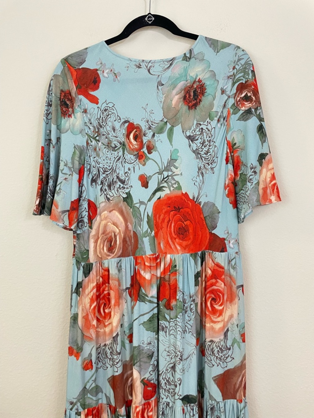 Soft Surroundings Blue Floral Tiered First Blooms Maxi Dress Size Large - Picture 10 of 14